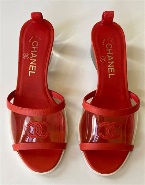 clear chanel slides shoes|chanel female slides.